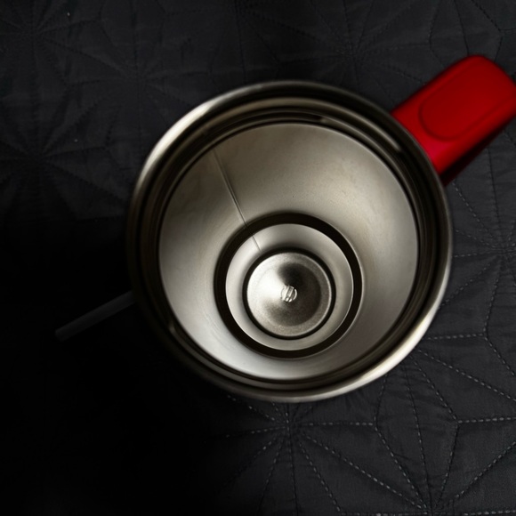 Stanley Red Insulated Travel Mug with Handle and Straw - Picture 7 of 8